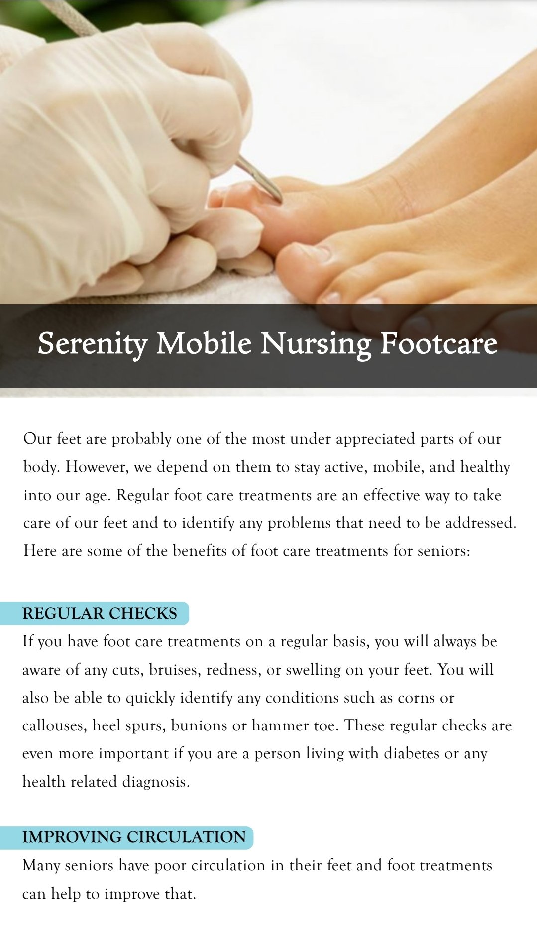 Foot Care Services Serenity at your Door